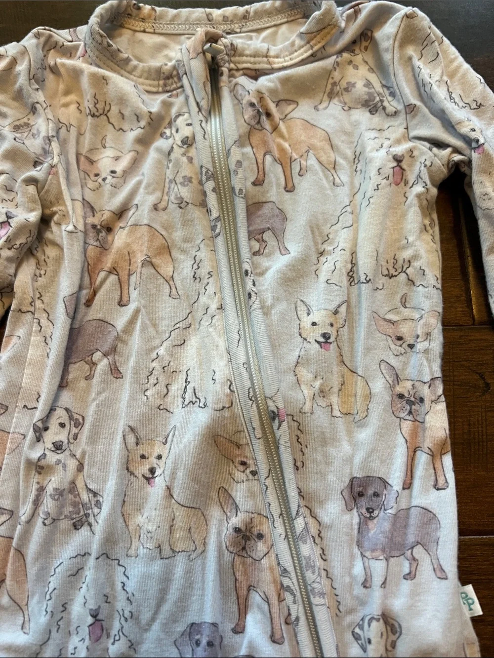 Posh Peanut Puppy Print Footed One-Piece